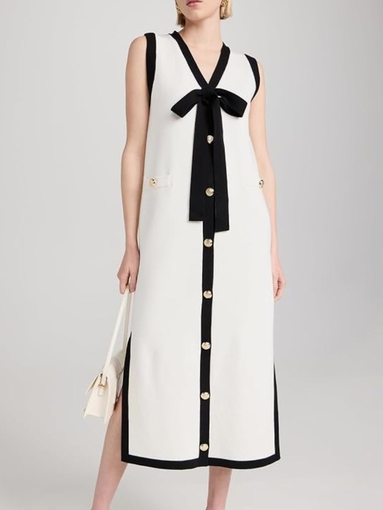 English Factory Dresses & Skirts - English Factory Knit Midi Dress with Ribbon Tie